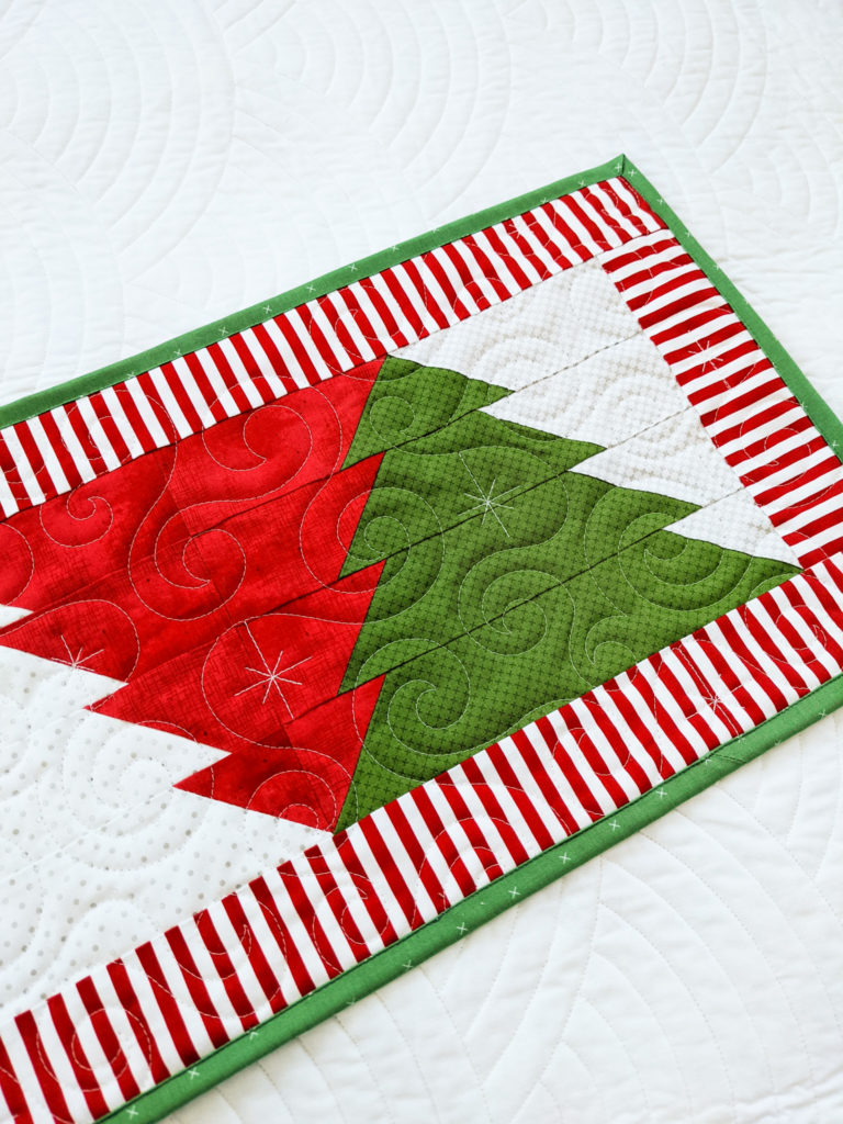 Free Christmas Tree Table Runner Tutorial in Riley Blake Basics Center Street Quilts