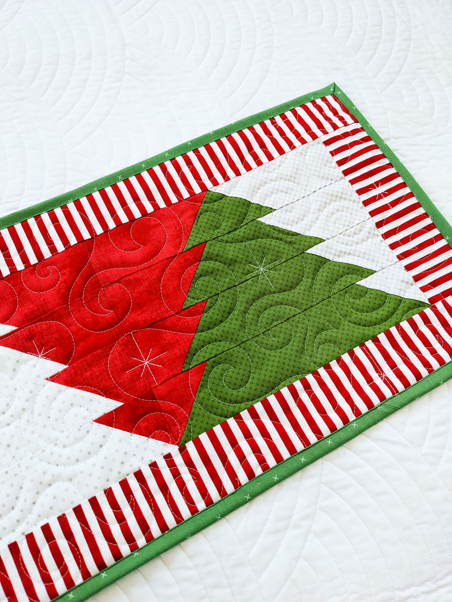 Free Christmas Tree Table Runner Tutorial in Riley Blake Basics